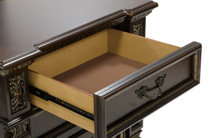 Homelegance Nightstand Catalonia Dark Cherry Finish 1824-4