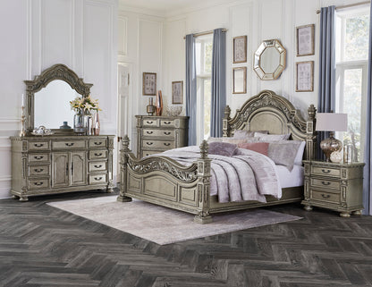 Homelegance Dresser Catalonia Platinum Gold Finish Elegant Storage Solution 1824PG-5