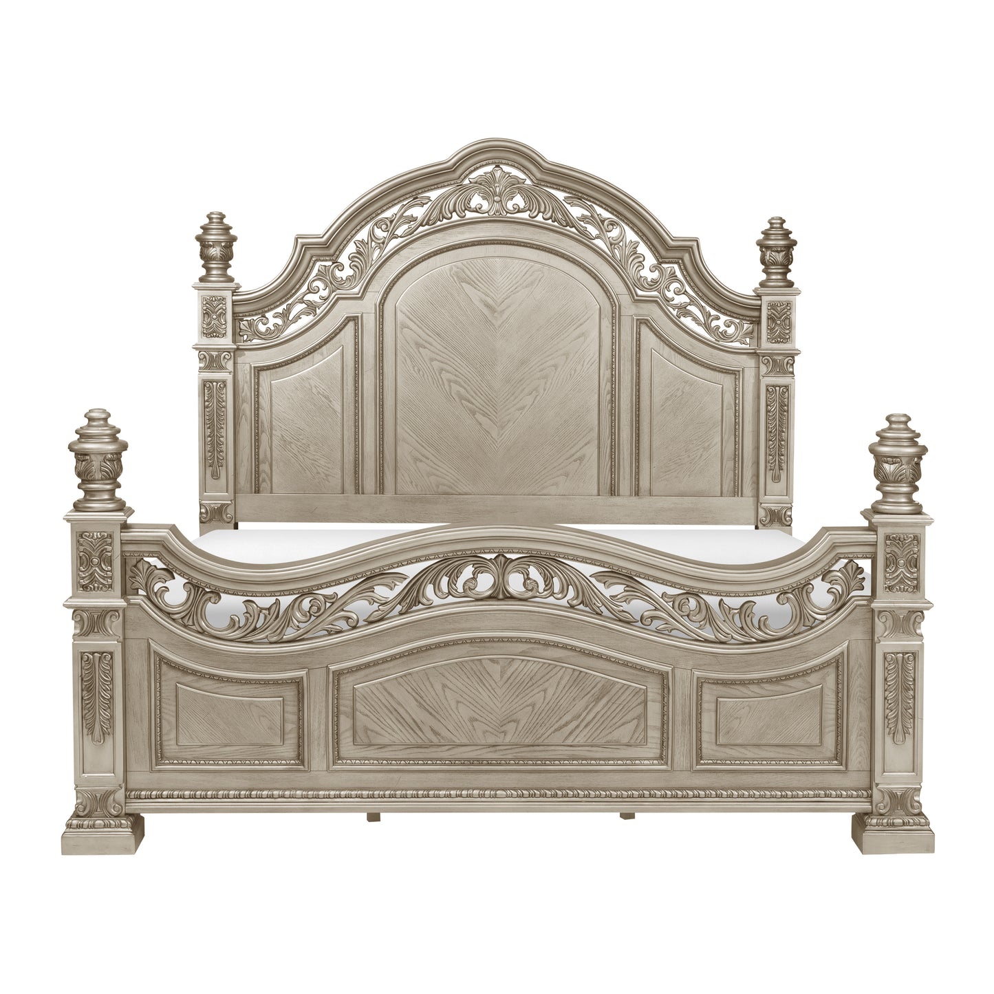 Homelegance Queen Bed Catalonia Platinum Gold Finish 1824PG-1