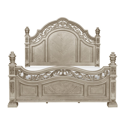 Homelegance Queen Bed Catalonia Platinum Gold Finish 1824PG-1