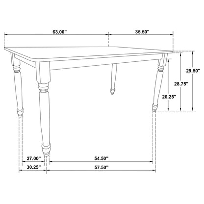Hollyoak 5-piece Rectangular Dining Set Walnut and Black