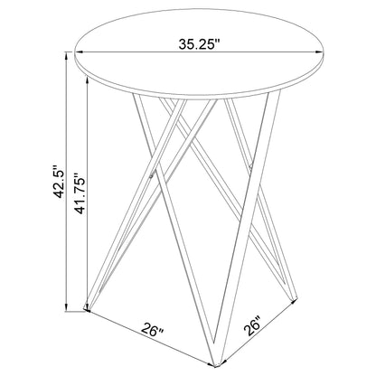 Bexter Round 35-inch Faux Marble Bistro Bar Table Chrome