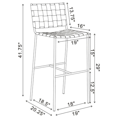 Adelaide Upholstered Pub Height Bar Stool Brown and Chrome