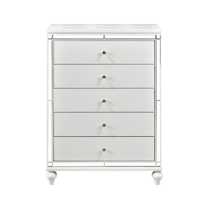 Homelegance Chest Alonza Metallic White Elegant Bedroom Storage 1845-9
