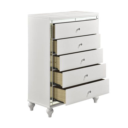 Homelegance Chest Alonza Metallic White Elegant Bedroom Storage 1845-9