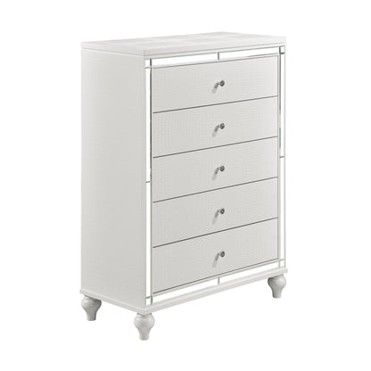 Homelegance Chest Alonza Metallic White Elegant Bedroom Storage 1845-9