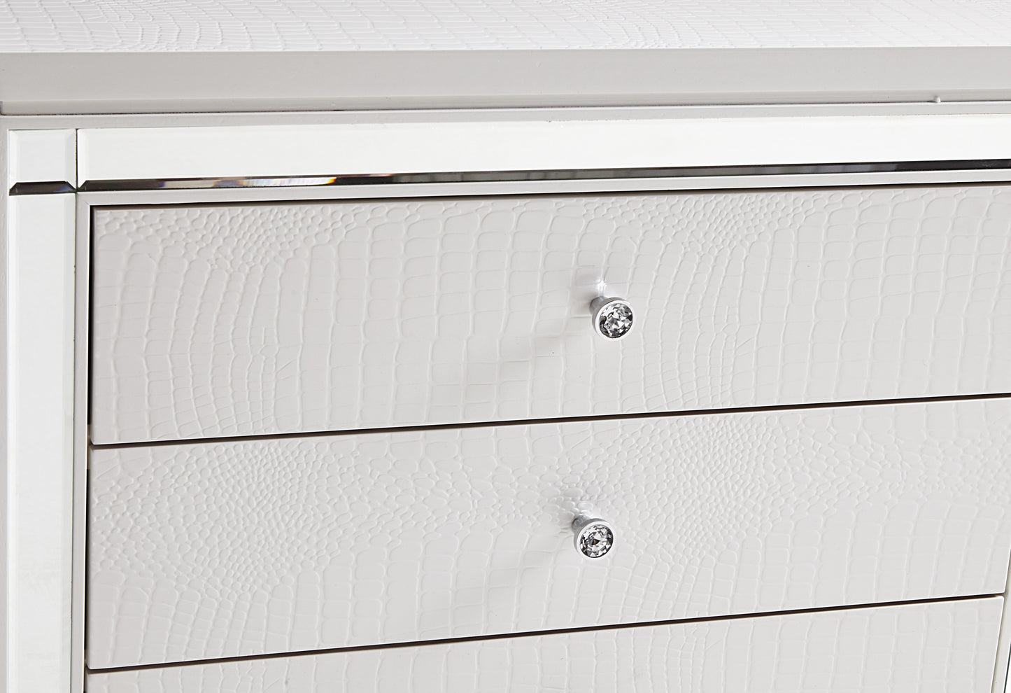Homelegance Nightstand Alonza Metallic White Finish 1845-4