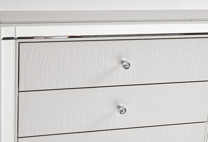 Homelegance Nightstand Alonza Metallic White Finish 1845-4