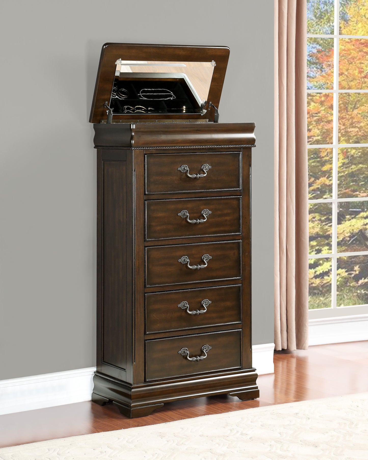 Homelegance Chest Mont Belvieu Dark Cherry Finish 1869-12