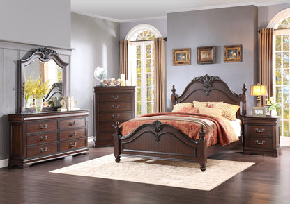 Homelegance Queen Bed Mont Belvieu Dark Cherry Finish 1869-1