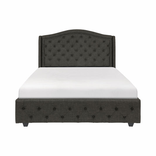Homelegance Queen Bed Bryndle Charcoal Upholstered Elegance 1882N-1