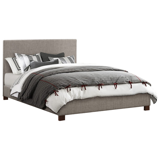 Homelegance Queen Bed Chasin Grey Fabric Upholstery Elegant Design 1896N-1