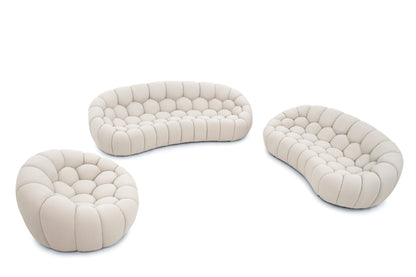 Divani Casa Yolonda Modern Curved Beige Fabric Sofa Set