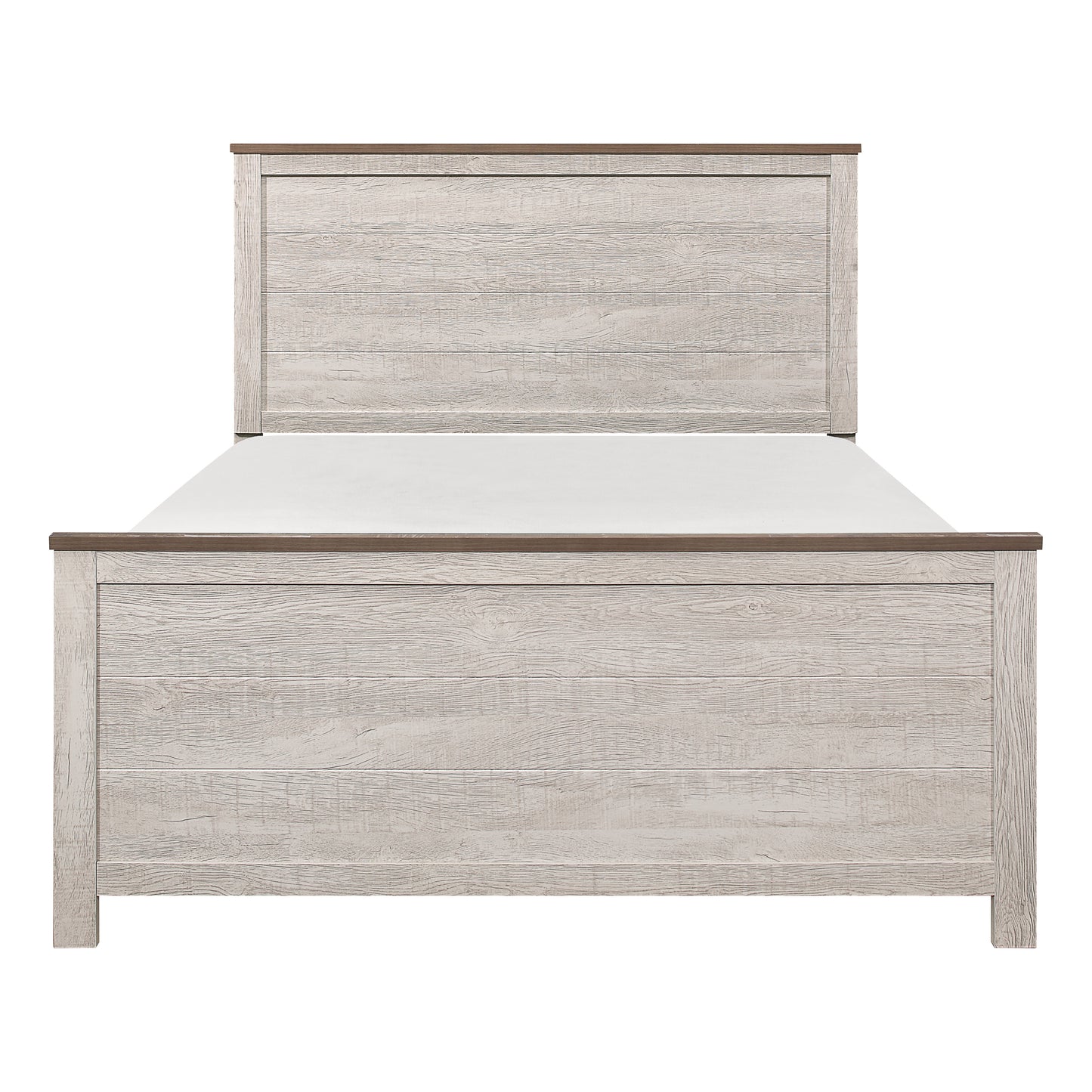 Homelegance Queen Bed Nashville Antique White Brown Finish 1903-1