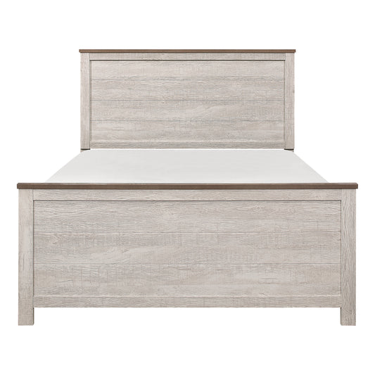 Homelegance Queen Bed Nashville Antique White Brown Finish 1903-1