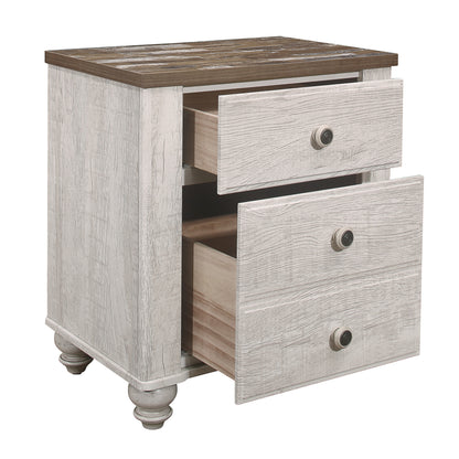 Homelegance Nightstand Nashville Antique White Rich Brown Finish 1903-4