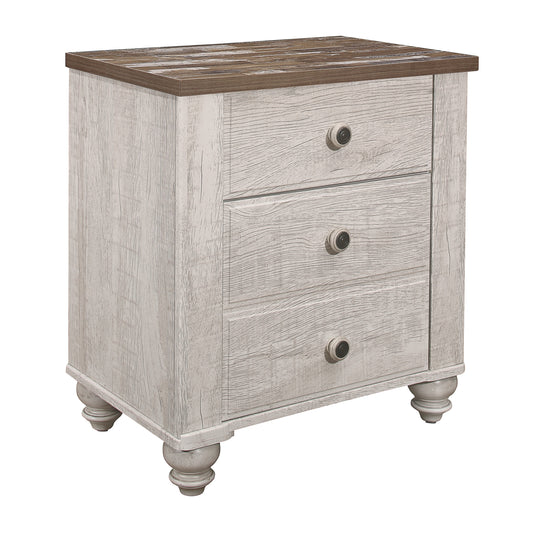 Homelegance Nightstand Nashville Antique White Rich Brown Finish 1903-4
