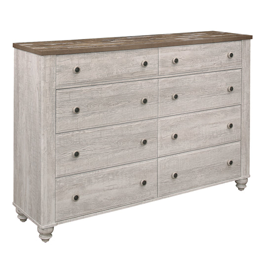 Homelegance Dresser Nashville Antique White Rich Brown Finish 1903-5