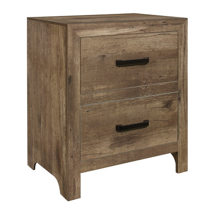 Homelegance Nightstand Mandan Weathered Pine Finish with Two Drawers 1910-4