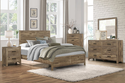 Homelegance Nightstand Mandan Weathered Pine Finish with Two Drawers 1910-4