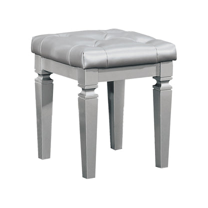 Homelegance Vanity Benches Allura Silver Finish Tufted Seat 1916-14