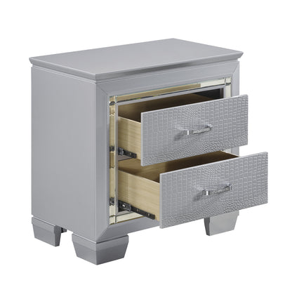 Homelegance Nightstand Allura Silver Finish with LED Light 1916-4