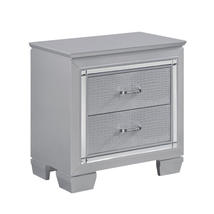 Homelegance Nightstand Allura Silver Finish with LED Light 1916-4