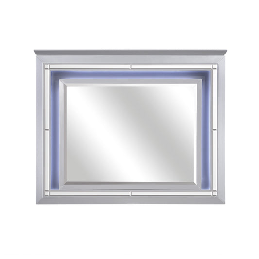 Homelegance Allura Dresser Mirror Silver Finish with LED Back-light 1916-6