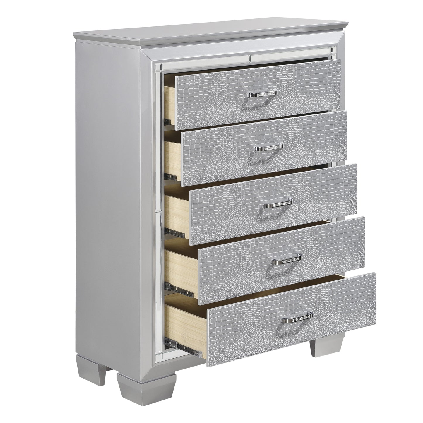 Homelegance Allura Chest Silver Finish with Crystal Accents 1916-9
