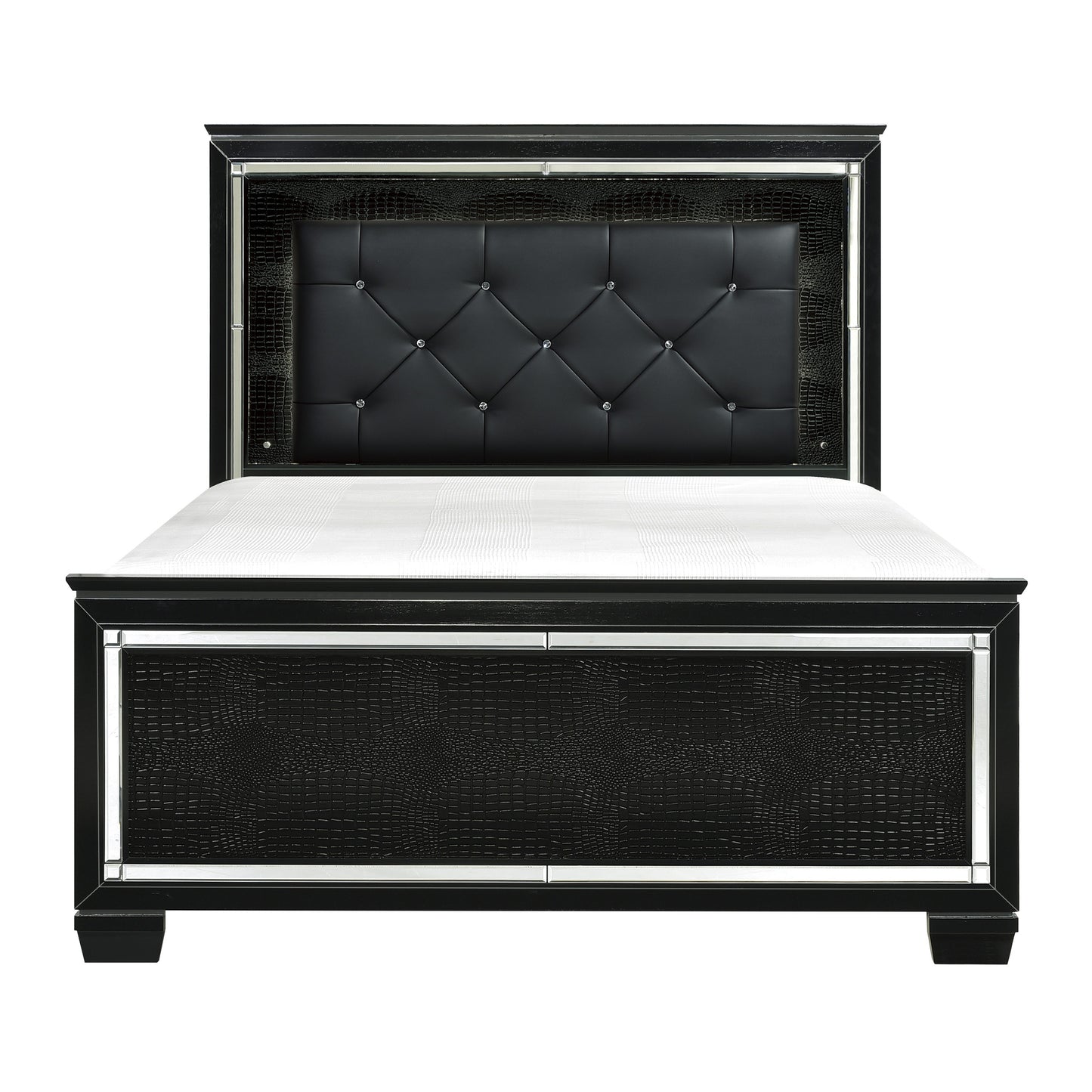 Homelegance Queen Bed Allura Black Finish with LED Headboard 1916BK-1