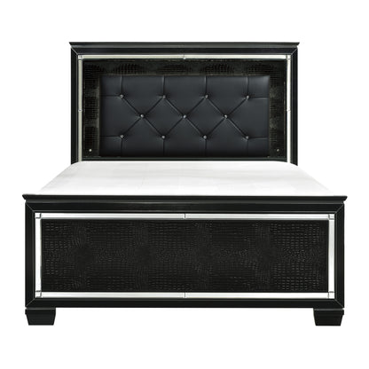 Homelegance Queen Bed Allura Black Finish with LED Headboard 1916BK-1