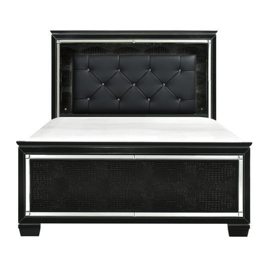 Homelegance Queen Bed Allura Black Finish with LED Headboard 1916BK-1
