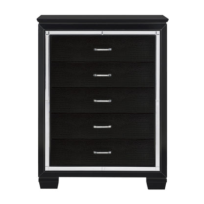 Homelegance Chest Allura Black Finish with Alligator Embossing 1916BK-9