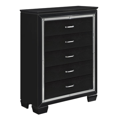 Homelegance Chest Allura Black Finish with Alligator Embossing 1916BK-9