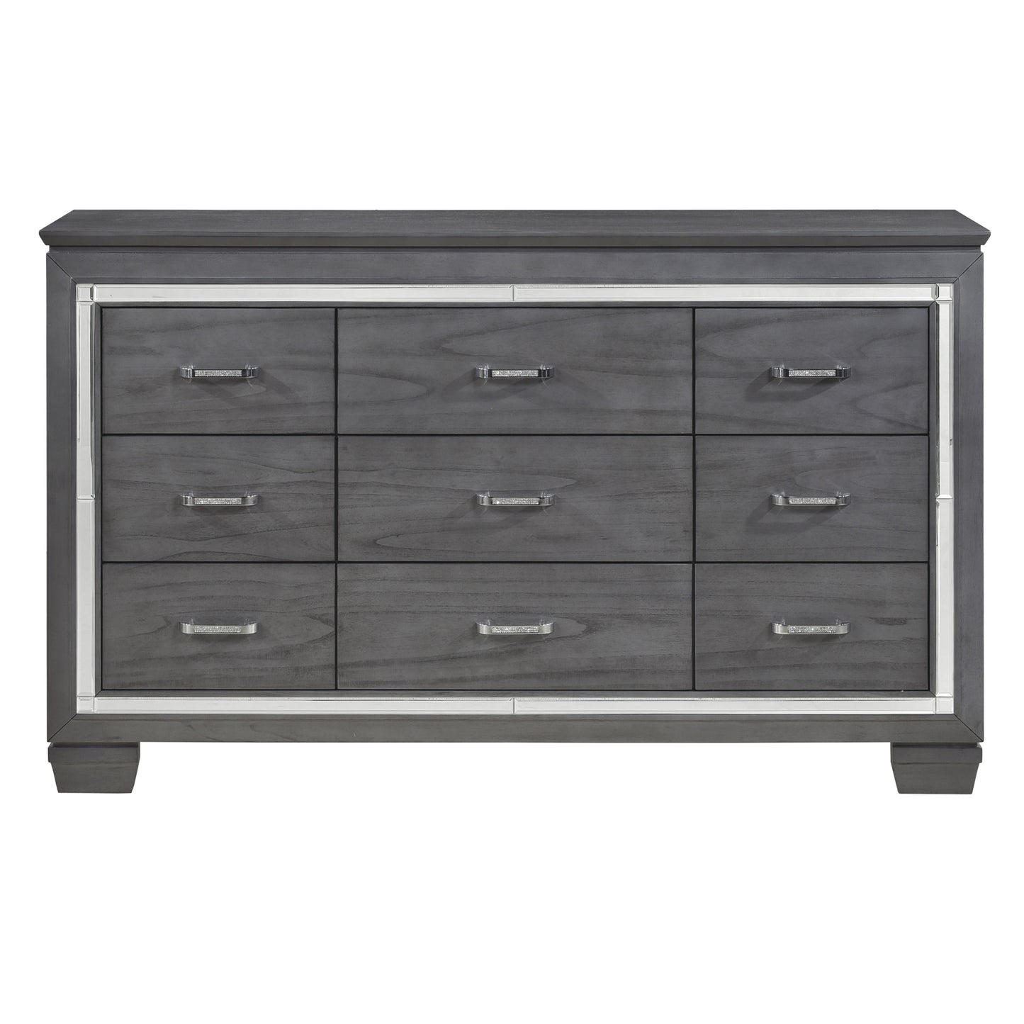 Homelegance Dresser Allura Gray Finish with Mirror Accent and Crystal Hardware 1916GY-5