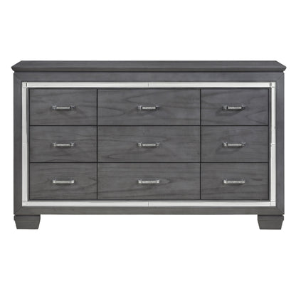 Homelegance Dresser Allura Gray Finish with Mirror Accent and Crystal Hardware 1916GY-5