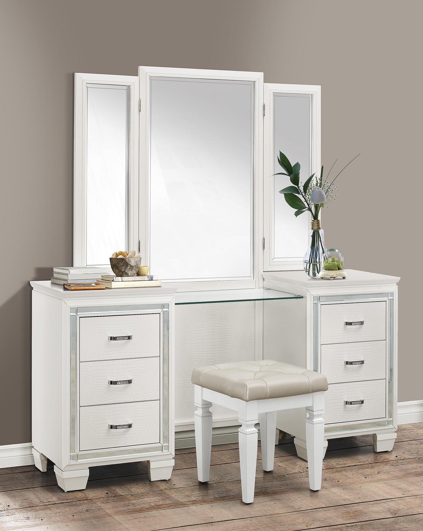 Homelegance Vanity Benches Allura White Finish 1916W-14