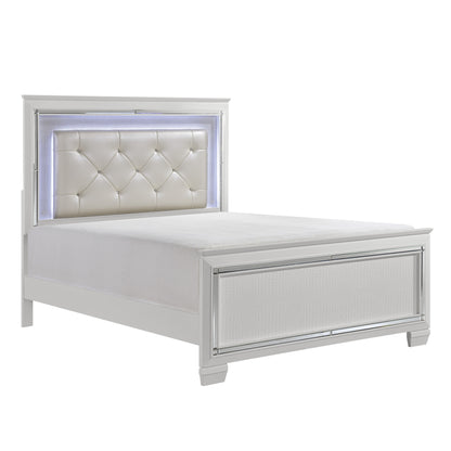 Homelegance Queen Bed Allura White Finish with LED Backlight 1916W-1