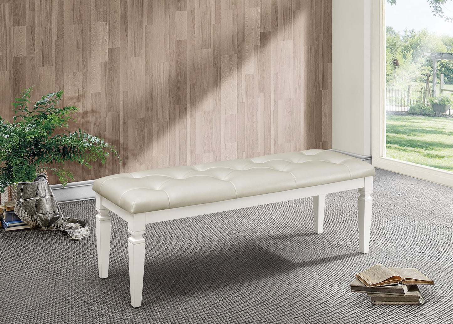 Homelegance Vanity Benches Allura White Finish 1916W-FBH