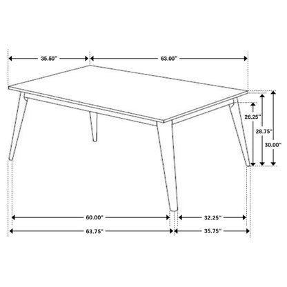 Everett 6-piece Rectangular Dining Table Set Natural Walnut
