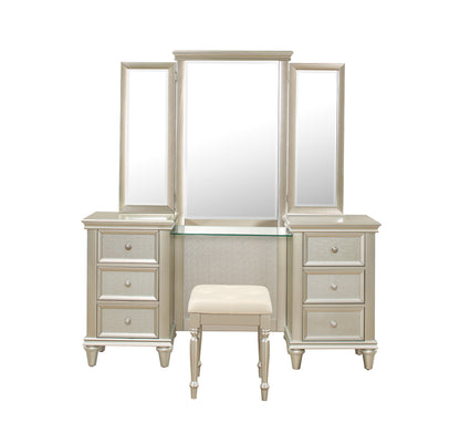 Homelegance Vanity Benches Silver Celandine Finish 1928-14