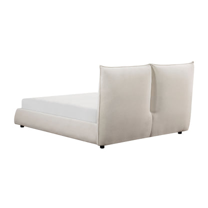 Homelegance Queen Bed Linna Beige Chenille Fabric 1930-1