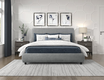 Homelegance Queen Bed Alford Gray Upholstery Modern Design 1931-1
