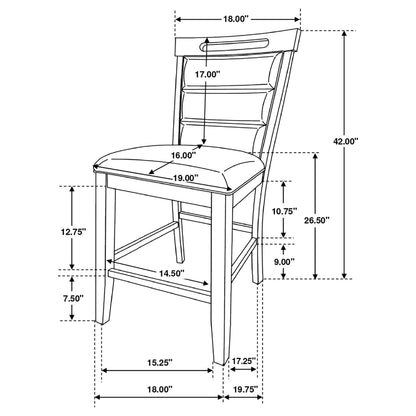 Prentiss Upholstered Counter Chair Cappuccino (Set of 2)