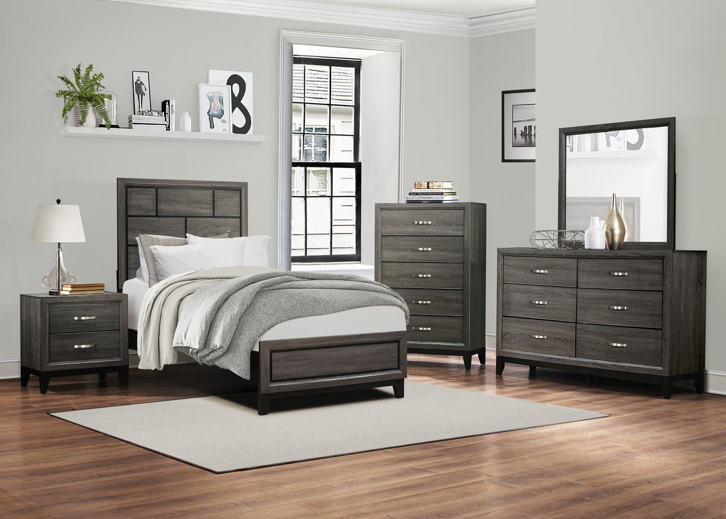 Homelegance Dresser Davi Gray Finish Elegant Storage Solution 1645-5