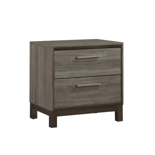 Homelegance Nightstand Vestavia Gray Finish with Antique Brass Pulls 1936-4