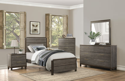 Homelegance Vestavia Chest Gray Finish with Antique Brass Pulls 1936-9