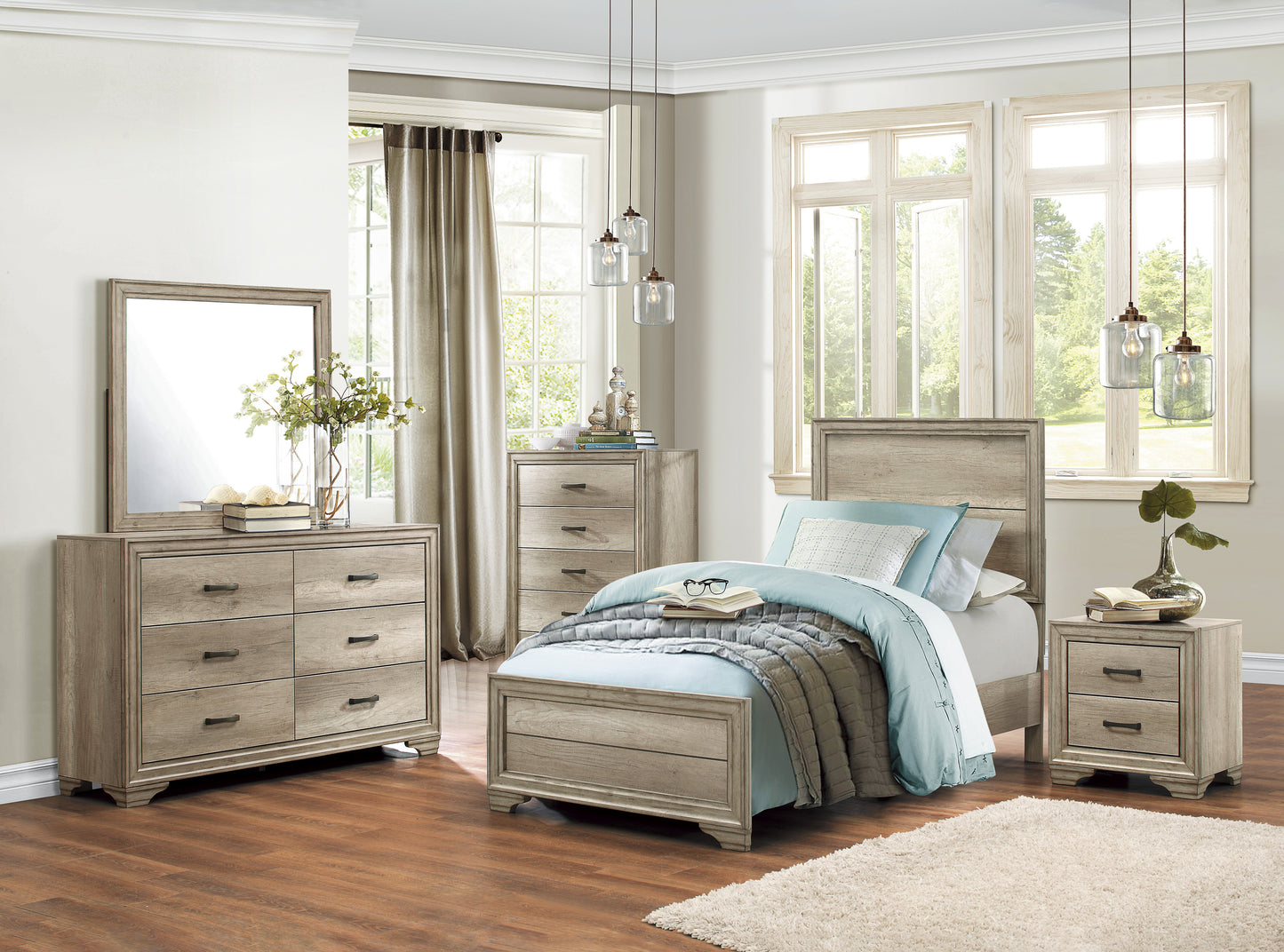 Homelegance Chest Lonan Natural Finish with Black Accents 1955-9