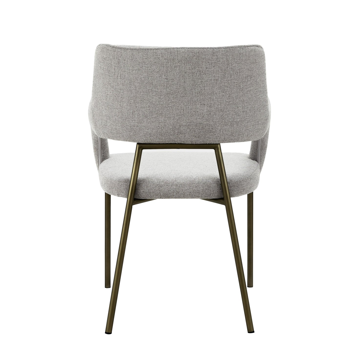 Modrest Childers Modern Grey Fabric Antique Brass Dining Chair