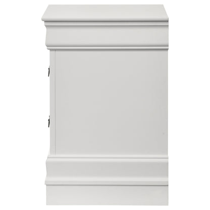Louis Philippe 2-drawer Nightstand Bedside Table White